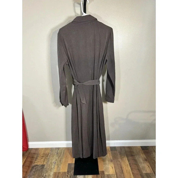 Vintage Jessica Howard Dress 10 Brown  Button Up Shirtdress Belt Max - Picture 4 of 6